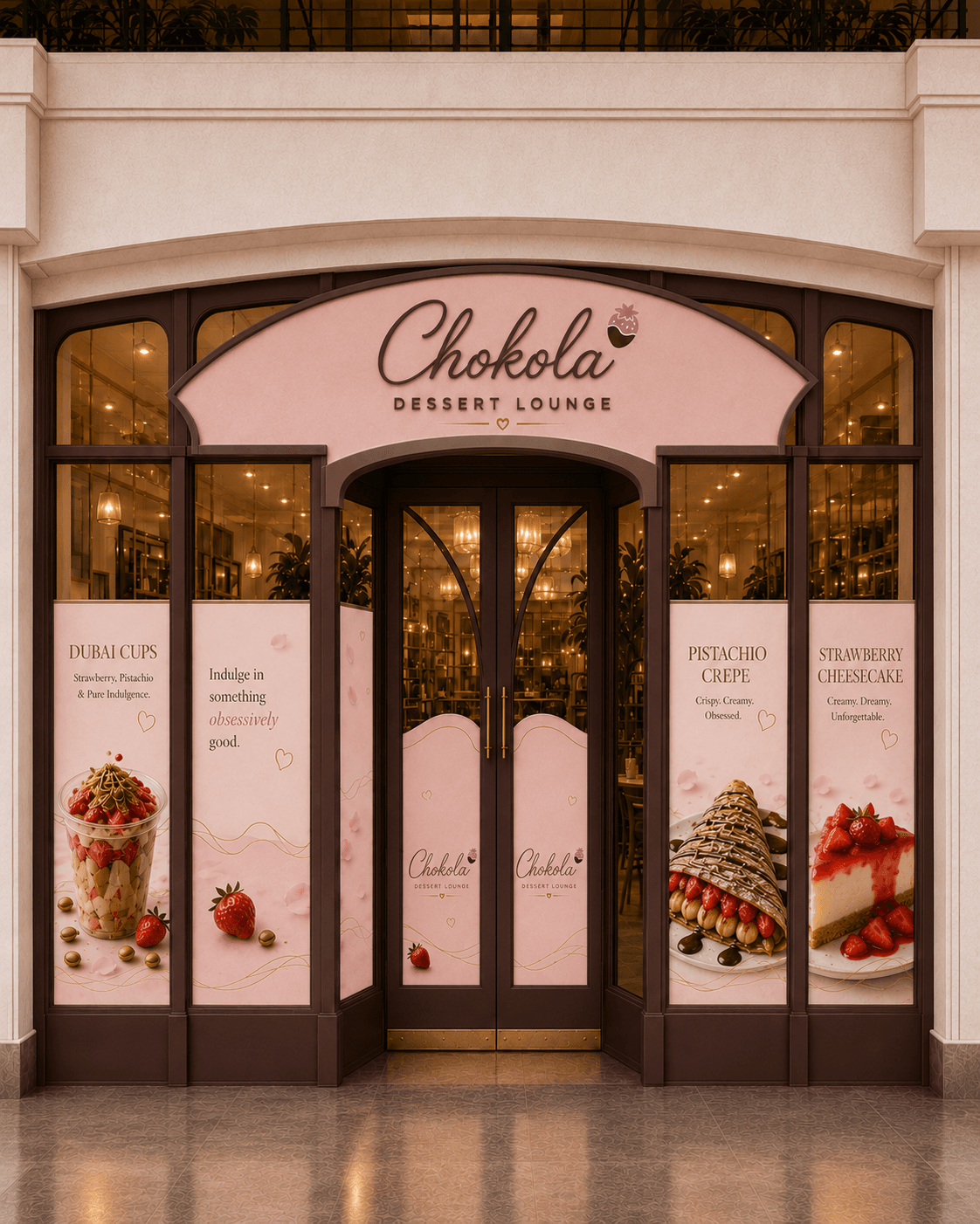 Warm Chokola dessert lounge storefront and entrance